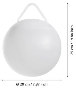 Eglo 75815 - LED RGB димируемо външно осветително тяло POGGIOBELLO LED/2600 mAh IP44 бяло+ДУ