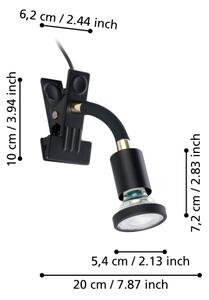 Eglo 300914 - LED лампа с щипка PARRINI 1xGU10/4,5W/230V черна