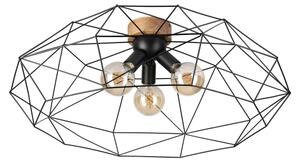 Brilagi - Таванно осветително тяло WOODY BASKET 3xE27/60W/230V Ø 80 см цвят дъб