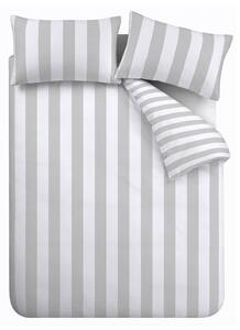 Бяло-сиво двойно спално бельо 200x200 cm Cove Stripe – Catherine Lansfield
