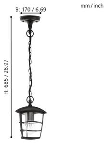 Eglo 93406 - LED външен полилей ALORIA 1xE27/8,5W/230V IP44