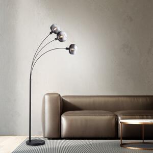 JUST LIGHT. GmbH Стойка за осветление Zea, 3 лампи, димно сиво/черно, стъкло, E14, Сив, Дневна/трапезария, Стъкло, Модерен