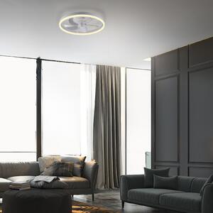 JUST LIGHT. GmbH LED тавански вентилатор Rita, бял, CCT, дистанционно управление, Ø 50 см, Затъмняване, Бял, Дневна/трапезария, Метал, Модерен