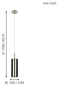 Eglo 98696 - Полилей на въже SELVINO 1xE27/15W/230V