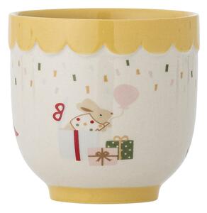 Жълта/кремава глинена детска чаша 150 ml Celebrate – Bloomingville Mini