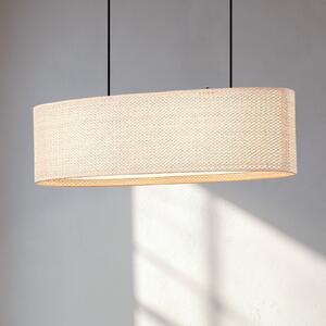 Lindby висяща лампа Soula, 78 cm, бежова, пластмаса, E27, Затъмняване, Бежов, Дневна/трапезария, Пластмаса, Къща в провинцията / Рустик
