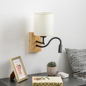 Brilagi -LED Гъвкав аплик NUBILA WOOD 1xE27/25W/230V + LED/3W дъб/черен/кремав