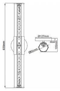 Facet Dual LED стенно осветление за баня, черно, 2 светлини, широчина 66 см