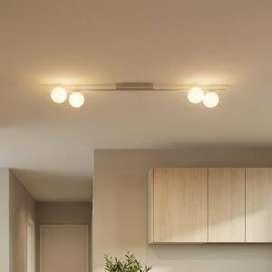 TK Lighting Таванна лампа Imelo, кремава, 4-пламъчна, стъкло, дължина 140 cm, Затъмняване, Бежов, спалня, Стъкло