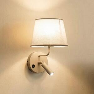 TK Lighting Стена лампа Maja, пясък, текстил, за четене, височина 25 cm, Затъмняване, Бежов, спалня, Плат / текстил