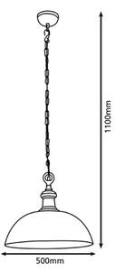 Eglo 78301 - Висящ полилей EASINGTON 1xE27/60W/230V Ø 500мм