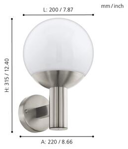 Eglo 97247 - LED външен стенен осветител NISIA-C 1xE27/9W/230V IP44