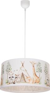 Детски полилей KIDS ROOM 1xE27/60W/230V, диам. 40 см, с фигурки на животни