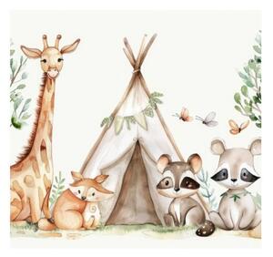 Детска настолна лампа KIDS ROOM, 1xE27/60W/230V, диаметър 18 см, с животински мотиви