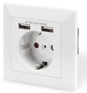 Контакт ASSMANN DA-70613, 2x USB, бял