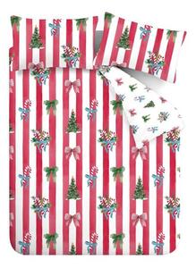 Червено-бяло двойно спално бельо 200x200 cm Christmas Stripe – Catherine Lansfield