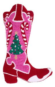 Декоративна възглавница с коледен мотив от букле 48x35 cm Santa's Howdy Christmas Boot – Catherine Lansfield