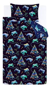 Черно-синьо двойно спално бельо 200x200 cm Christmas Gamer – Catherine Lansfield