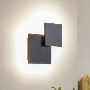 Lucande Луканка LED за стена Elrik, черна, височина 27 cm, метал, Черен, Коридор, Метал, Модерен