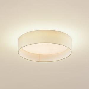 Lindby LED осветление за таван Eilif, плат, бяло, Ø 40 cm, CCT, Бежов, Дневна/трапезария, Плат / текстил, Модерен