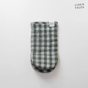 Ленена кухненска ръкавица Forest Green Gingham – Linen Tales