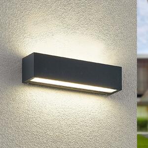 Arcchio LED стенна лампа Lengo, 25 cm, 2-крилна, антрацит, CCT, Черен, Алуминий, Модерен