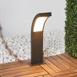 Lucande LED лампа за пиедестал Juvia, 40 cm, антрацит, IP54, Черен, Алуминий, Модерен