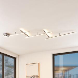Lindby Acia LED осветление за таван, никел, Затъмняване, Сив, Дневна/трапезария, Метал, Модерен