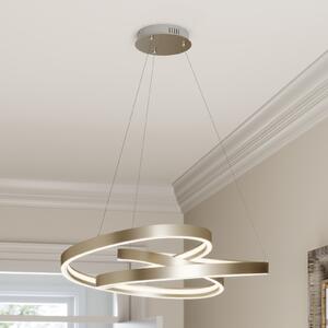 Lucande LED висящо осветление Gunbritt, Ø 80 cm, сребристо, с възможност за, Затъмняване, Металик, Дневна/трапезария, Алуминий, Модерен