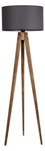 Черна/кафява подова лампа с текстилен абажур (височина 153 cm) Tripod – Opviq lights