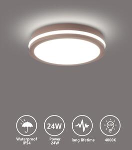 Brilagi - LED външно таванно осветително тяло BENE LED/24W/230V Ø 26 см кафяво IP54