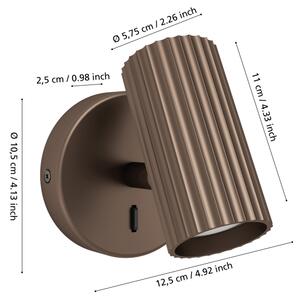 Eglo 902035 - Стенно точково осветително тяло PORTILLO 1xGU10/5W/230V кафяво