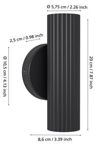 Eglo 902032 - Аплик PORTILLO 2xGU10/5W/230V черен