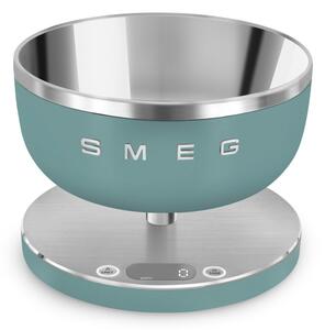 Кухненска везна Smeg Collezione KSC01EGMWW, До 5 кг/5 л, ТАРА, LED дисплей, Противоплъзгаща се основа, Автономия до 36 часа, Изумрудено зелен