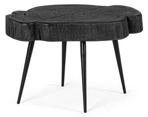 Черна масичка за кафе с акациев плот 35x46 cm Zakia – Bizzotto