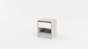 Нощно шкафче Modern M09 (сив дъб кастело + МДФ бял гланц)