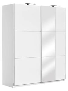 Гардероб Elegance Line 180 с огледало (бял гланц)