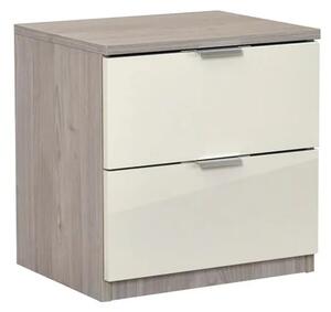 Нощно шкафче Elegance Line 2F (нордик + пясъчен гланц)