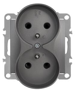 Двоен контакт със заземяване OSTE JNH002-G Grey
