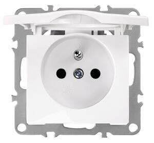 Единичен контакт със заземяване и капаче OSTE JNH005-G White