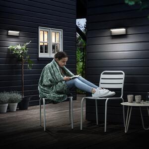 Philips LED лампа за външна стена Bustan UE, комплект от 2 броя, 2700 K, Черен, Алуминий, Модерен, Стенна ъглова