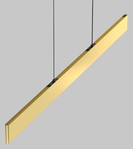 Maytoni LED висяща лампа Ephoria, месинг, алуминий, дължина 116 cm, Затъмняване, Злато / месинг, Дневна/трапезария, Алуминий