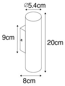 Модерна стенна лампа бяла 2-лампи GU10 50mm - Jeana