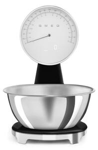 Кухненска везна Smeg KSF01BLWW, Аналогов и дигитален дисплей, До 5 кг/5 л, ТАРА, LED дисплей, Противоплъзгаща се основа, Автономия до 36 часа, Черен