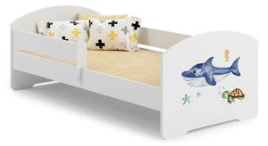 Детско легло Luk с парапет и различни мотиви (140 х 70 см, shark)