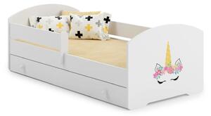 Детско легло Luk с парапет и чекмедже с различни мотиви (140 х 70 см, unicorn)