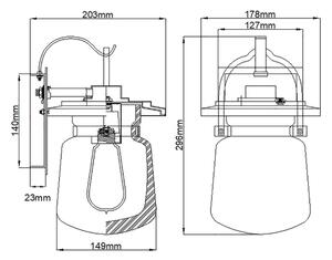 Quintiesse QN-LASALLE-S-WT-Ven. външна стенна лампа LASALLE S 1xE27/60W/230V IP44 бронзова