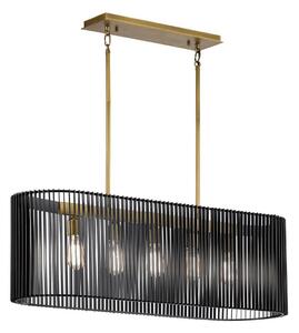 Quintiesse QN-LINARA-ISLE-BK - Полилей на тръба LINARA 5xE27/60W/230V черно/златно