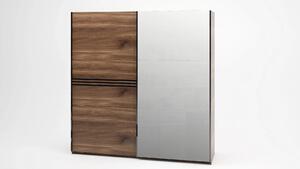 Гардероб Modern M02 (дъб бренди кастело + МДФ черен гланц, 165)