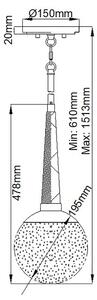 Quintiesse QN-MARILYN-MP-Полилей на штанга MARILYN 1xE27/60W/230V лъскав хром/черен